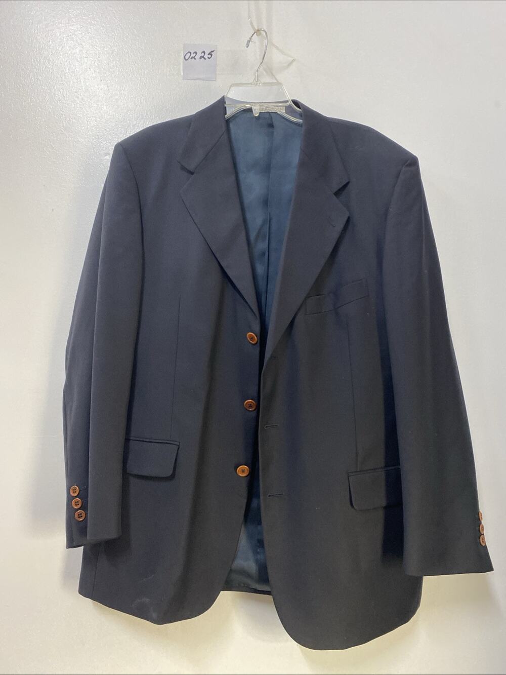 Louis Feraud Mens Suit Jacket Blazer 42 R Black Coat 100% Wool Made in Mex